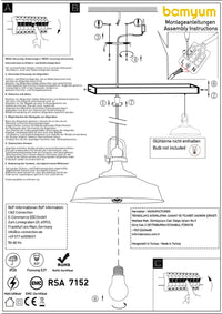 Confezione da 2 lampade a sospensione E27 in metallo 