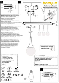 5 Table de Salle à Manger avec Lampe Suspendue Flammig