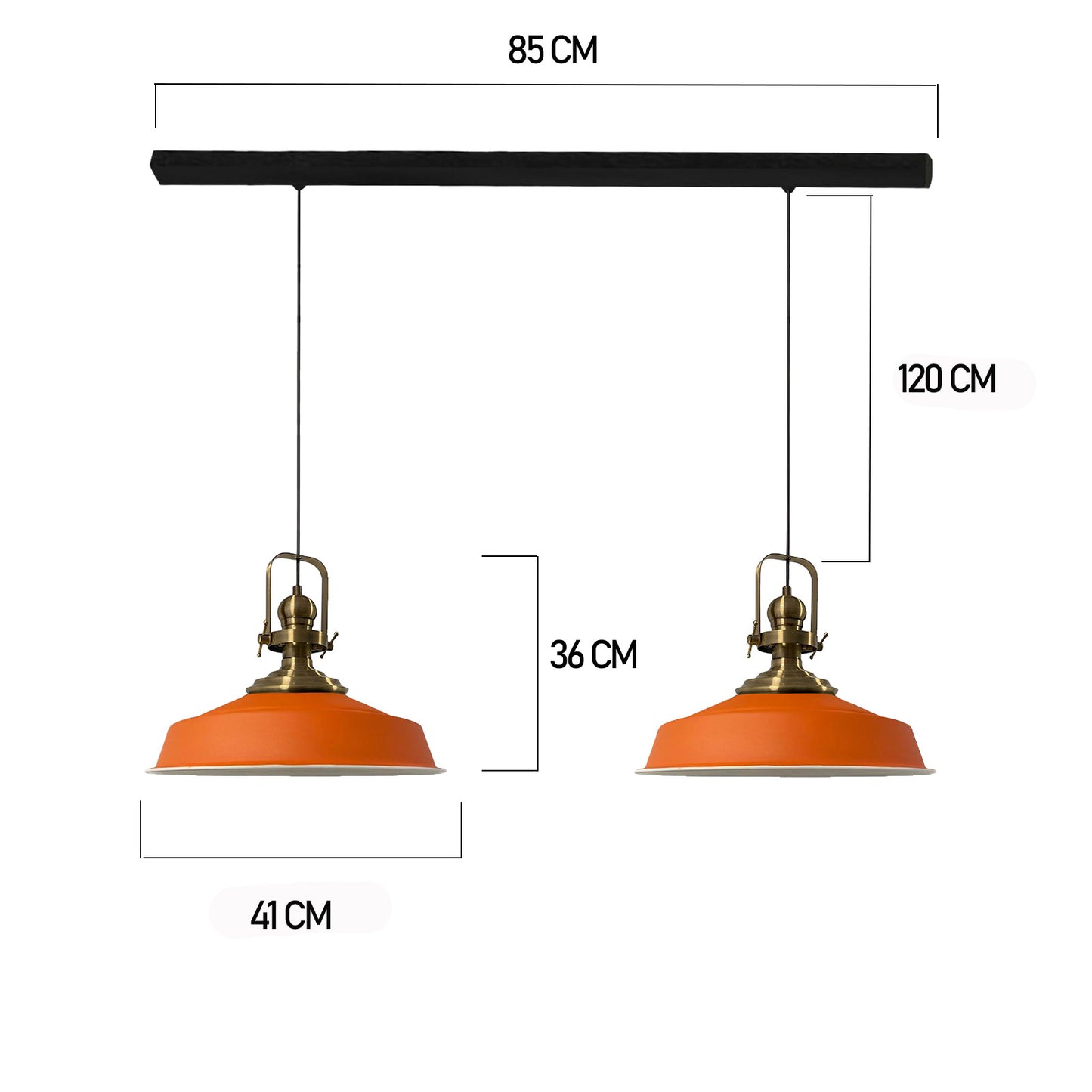 Confezione da 2 lampade a sospensione E27 in metallo 