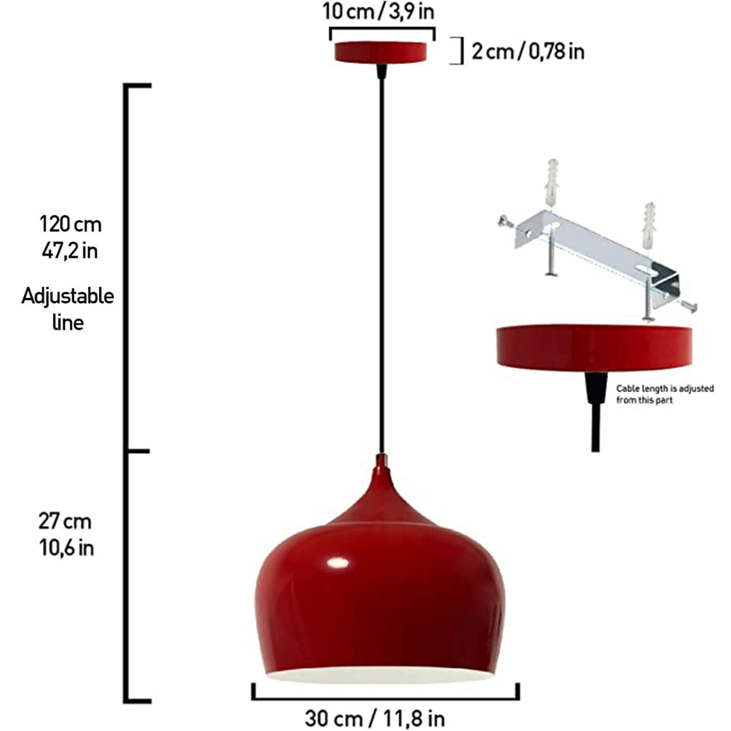 Lampada a sospensione in metallo