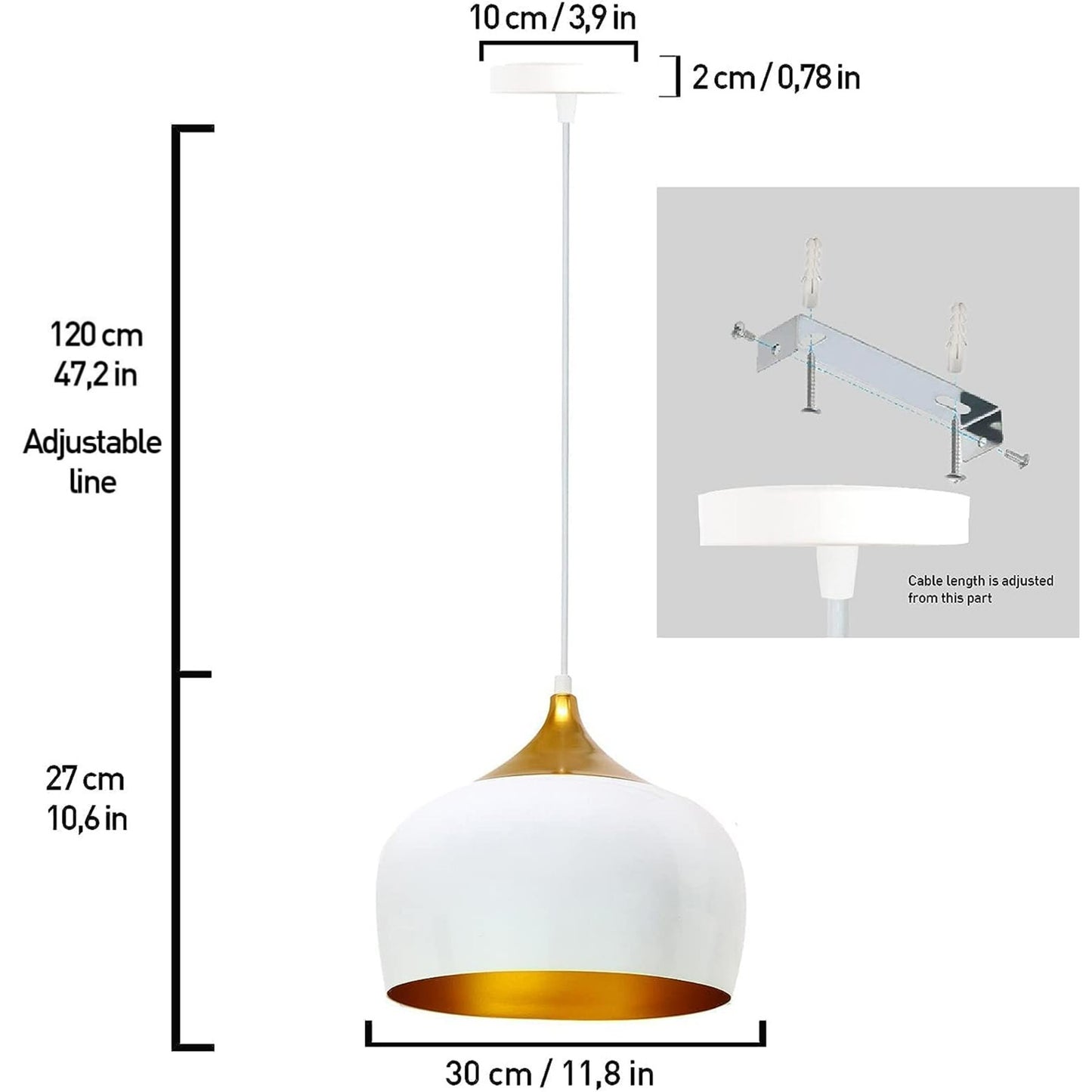 Lampada a sospensione in metallo