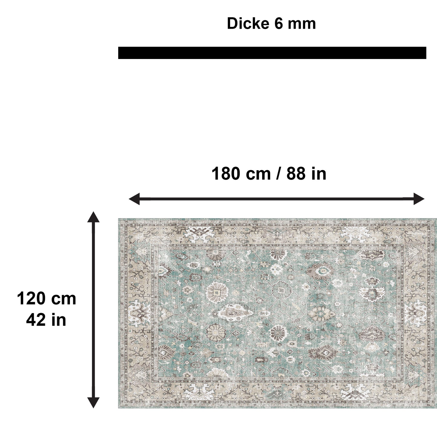 Tapis imprimé Zuleo en chenille, fabriqué à la machine 