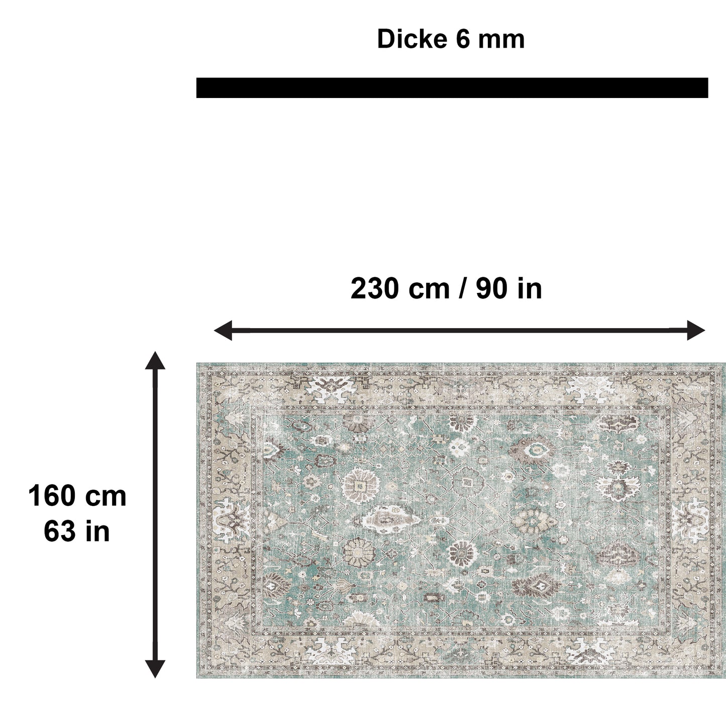 Zuleo Bedruckter Teppich Chenille-Druck Maschinell Hergestellt