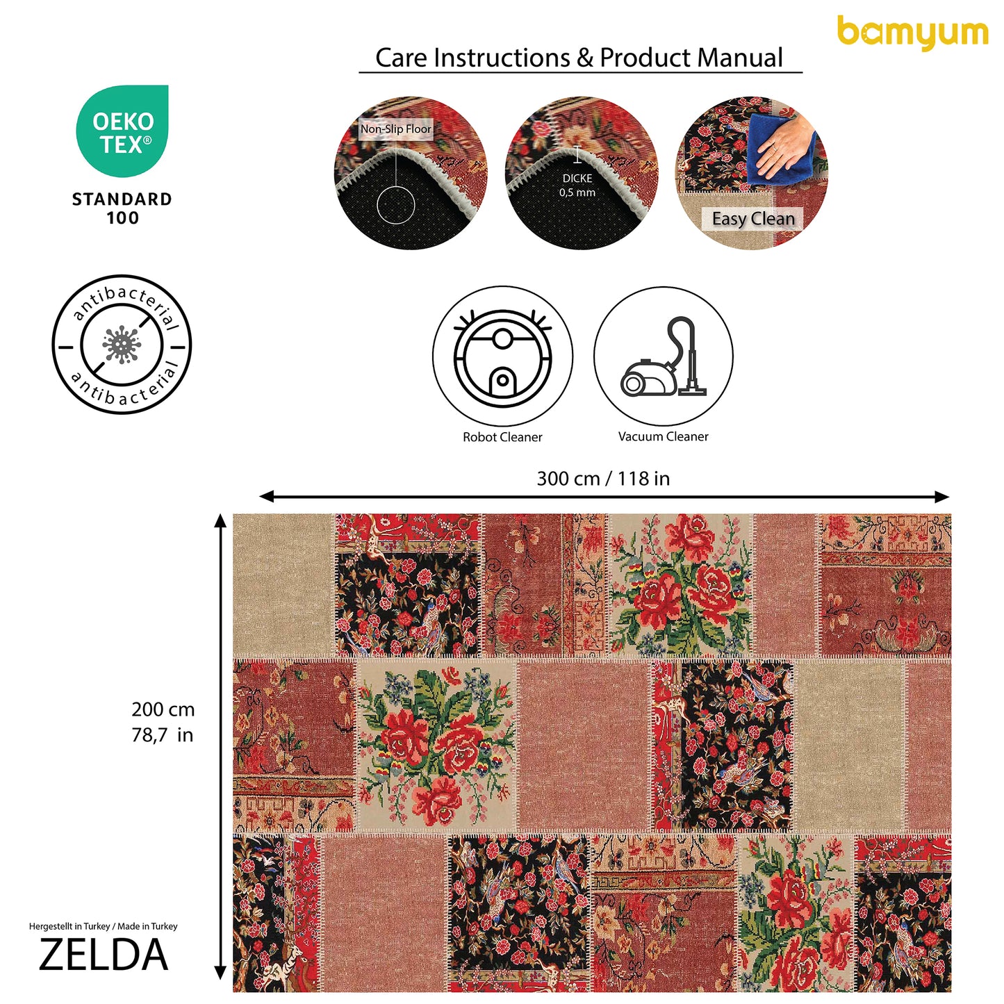 Tapis imprimé Zelda Chenille imprimé à la machine 