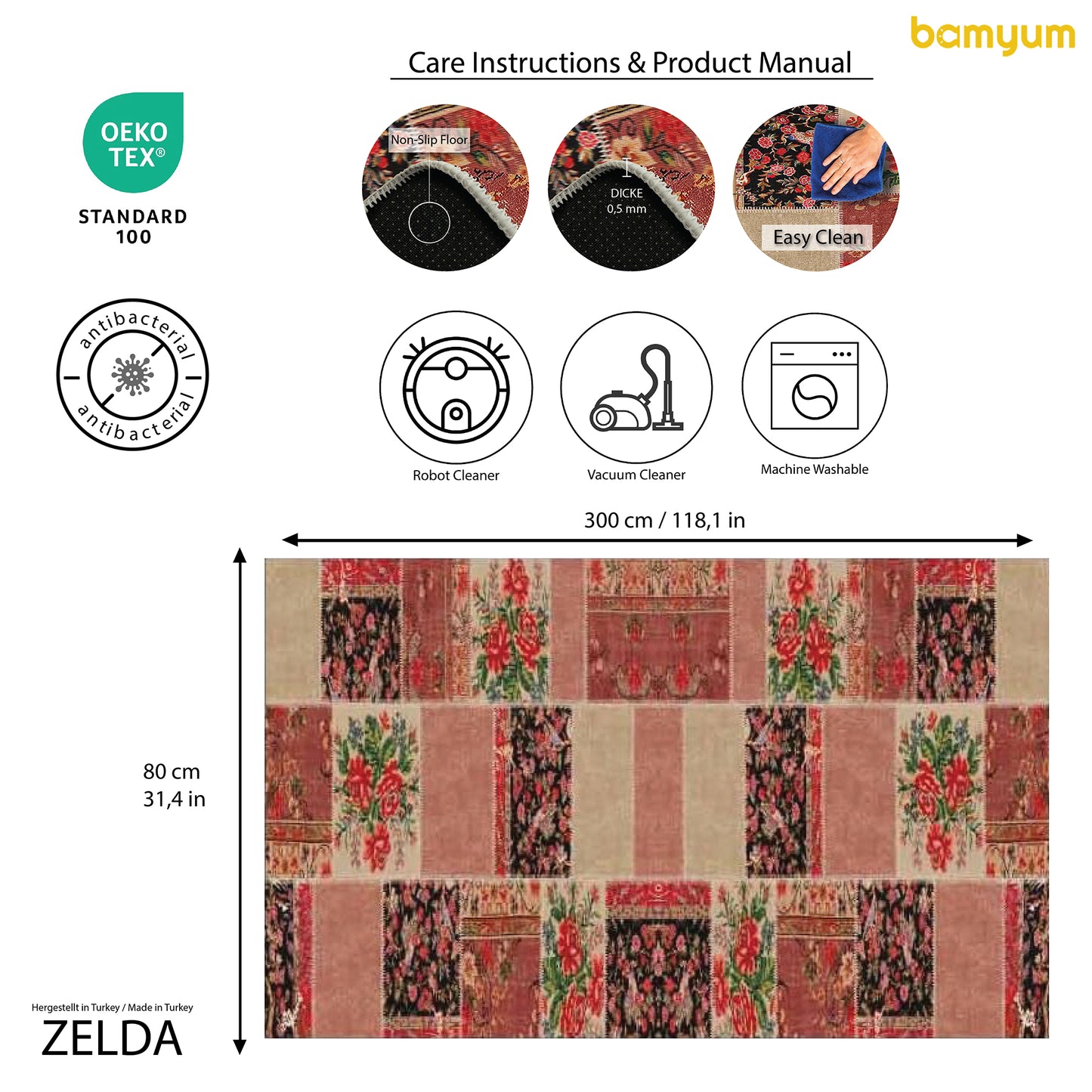 Tapis imprimé Zelda Chenille imprimé à la machine 