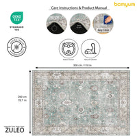 Tapis imprimé Zuleo en chenille, fabriqué à la machine 