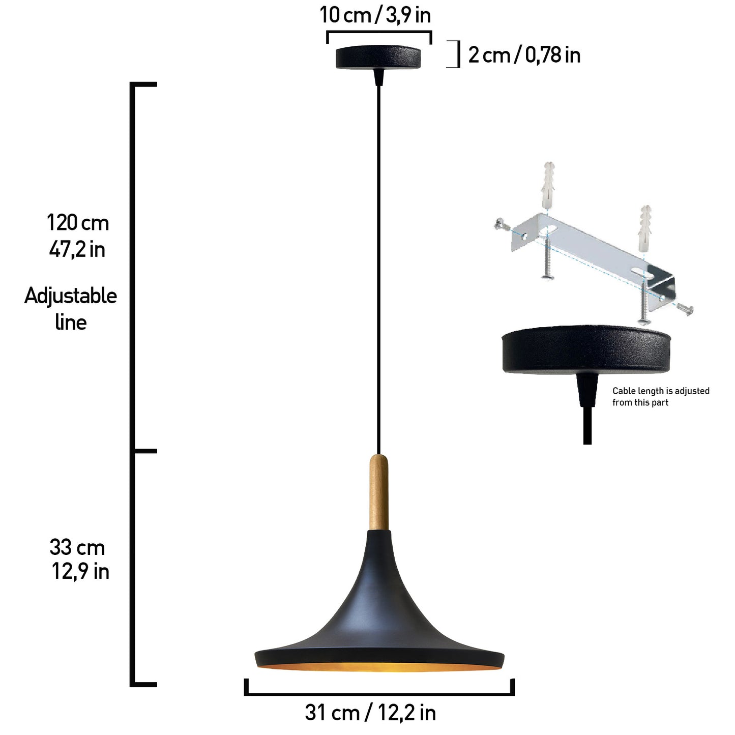 Lampada pendente scandinava da tavolo da pranzo