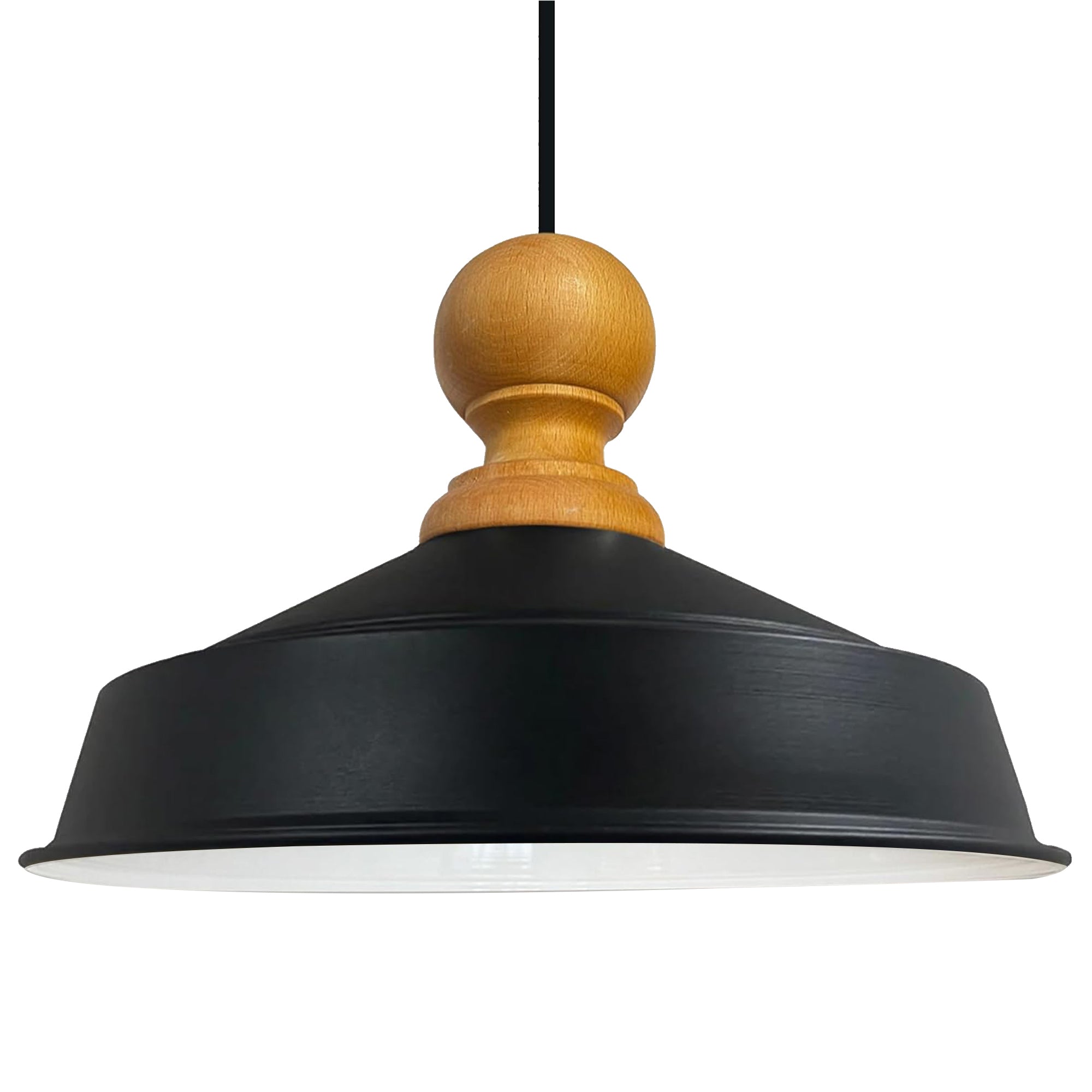 Pendelleuchte Hängelampe Industrial Schwarz Weiß Metall, Ø40cm, E27, Vintage Lampe