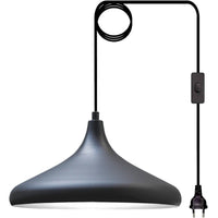 Lampe suspendue noir doré avec prise 35 cm