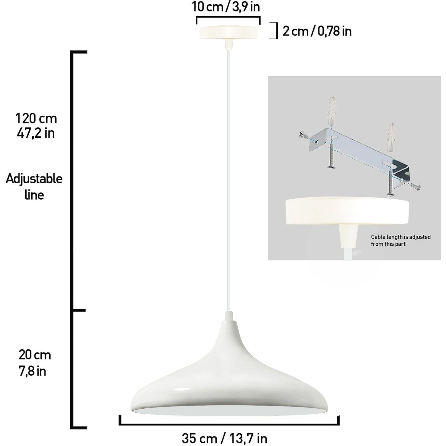 Lampada a sospensione in metallo