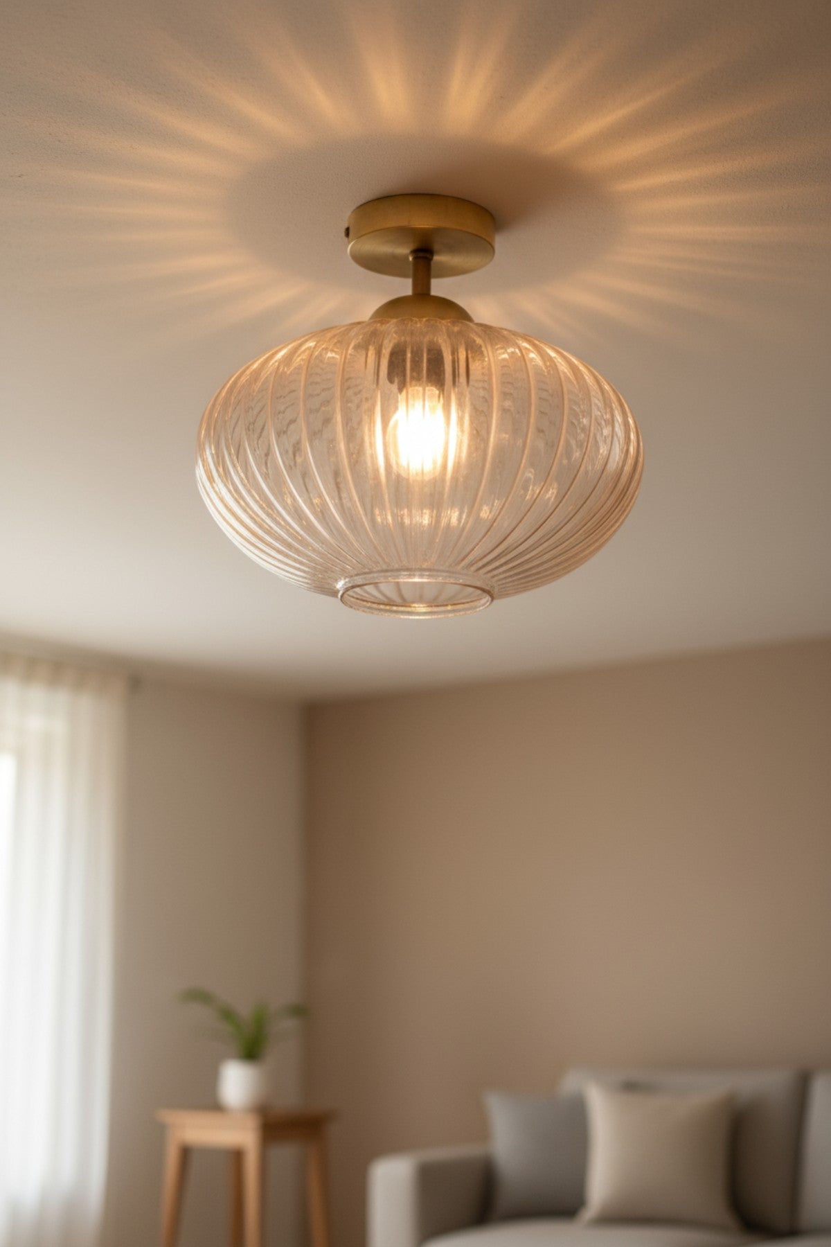 Deckenleuchte Elegant Glas Retro Deckenleuchte