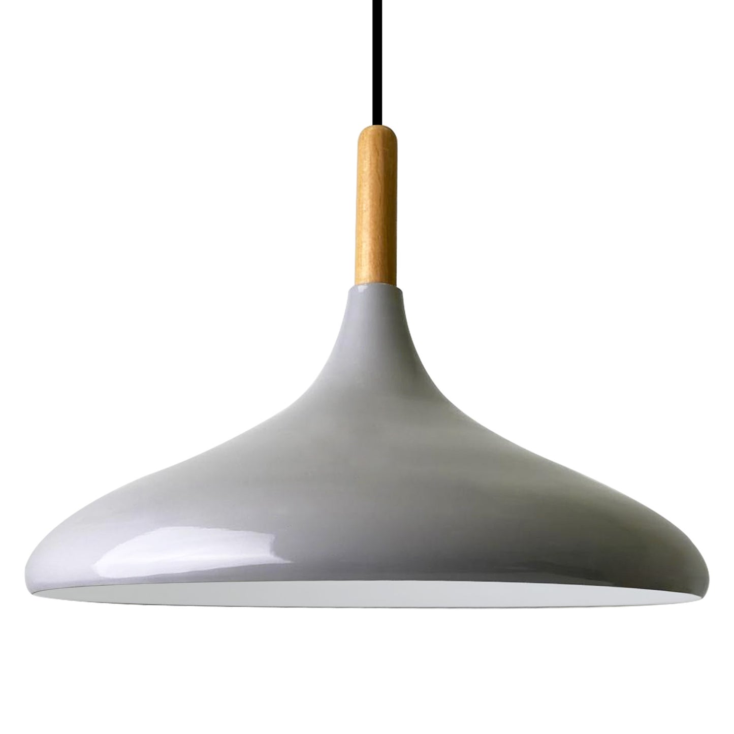 Pendentif lampe lumineuse I Champion I bois &Oslash; 35 cm métal E27 lampe suspendue