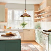 Pendelleuchte Champion aus Holz und Metall, 35 cm Hängelampe