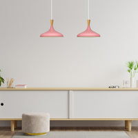 Pendelleuchte Champion Kegel Holz-Kopfteil 35 cm Metall E27 Modern Pendelleuchte