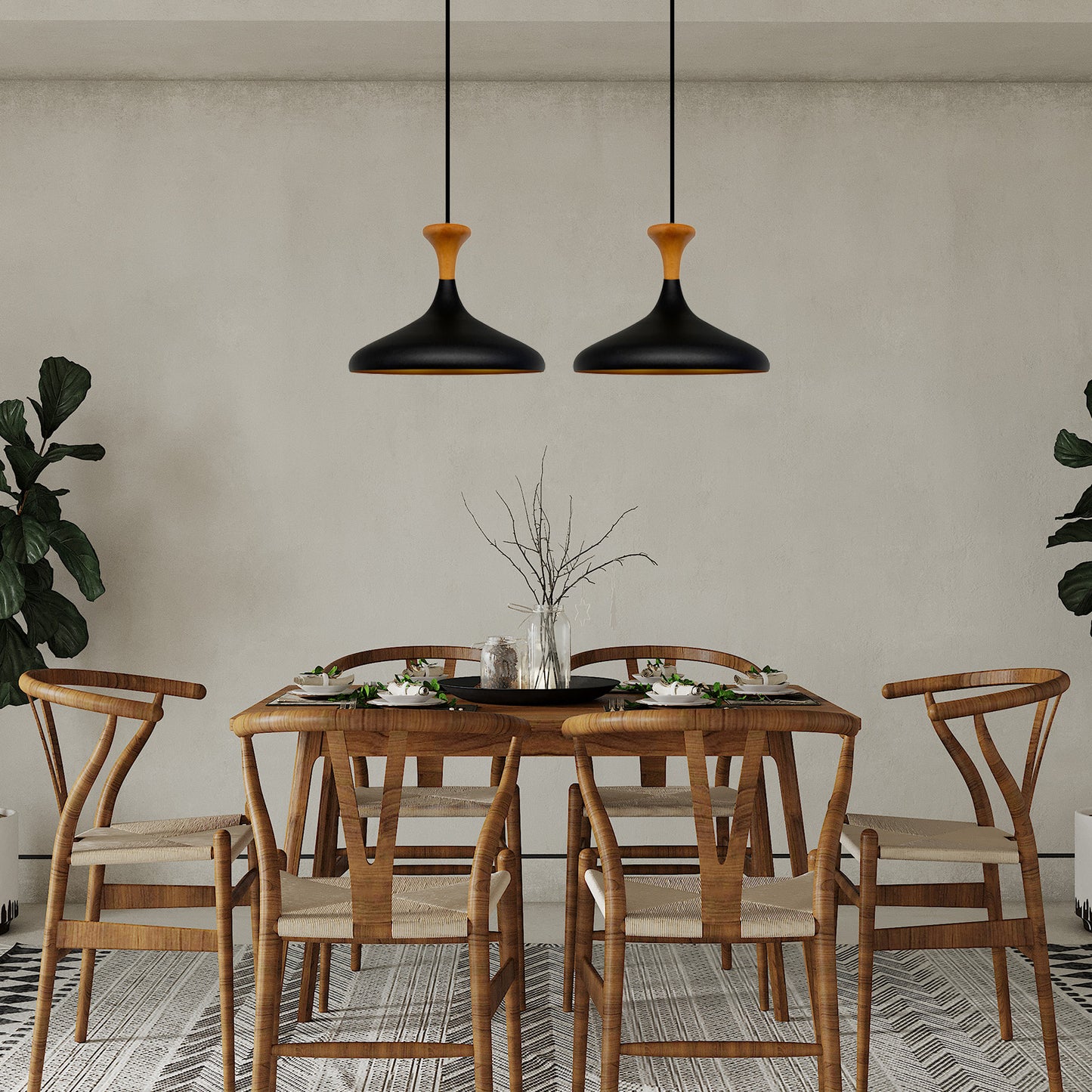 Pendelleuchte Champion Pendelleuchte aus Holz, 35 cm Hängelampe Metall E27