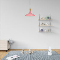 Pendelleuchte Champion Kegel Holz-Kopfteil 35 cm Metall E27 Modern Pendelleuchte