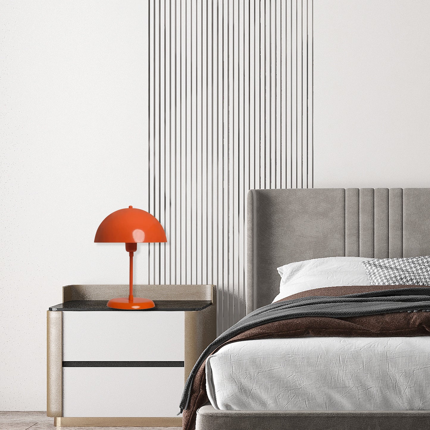 Tischleuchte Pilz Lampe Mit Kabel Lipeo 25 cm Metall Retro Kleine Lampe