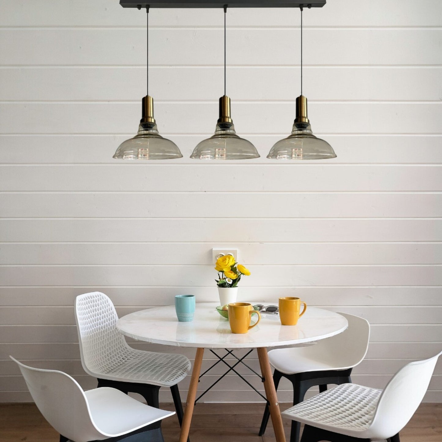 Pendelleuchte Vishi Einzelner Glas-Kronleuchter Trio Retro Pendelleuchte