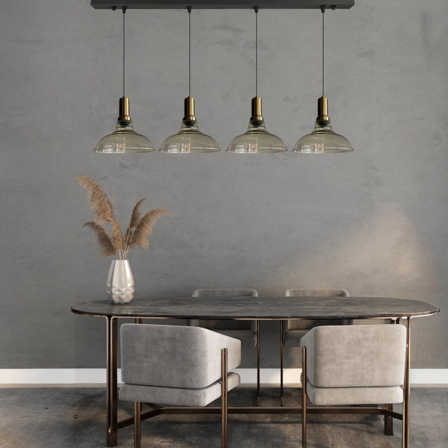 Pendelleuchte Vishi Einzelner Glas-Kronleuchter Trio Retro Pendelleuchte