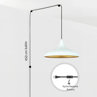 Bamyum Champion Metall mit 450 cm Kabel Schalter EU Stecker, Hängelampe