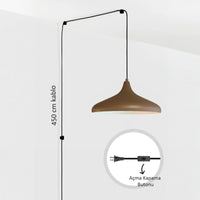 Bamyum Champion Metall mit 450 cm Kabel Schalter EU Stecker, Hängelampe