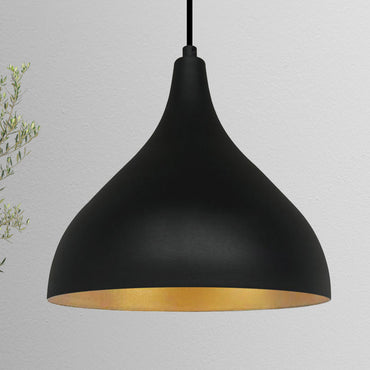 Lampe suspendue en métal noir