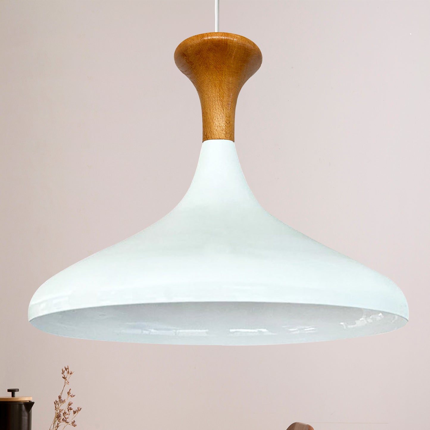 Pendelleuchte Bamyum Pendelleuchte Champion 35cm Metall Weiss-Innen Weiss E27 Lampe