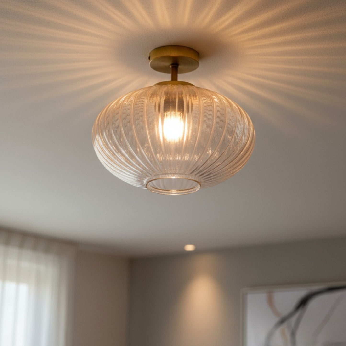 Deckenleuchte Elegant Glas Retro Deckenleuchte