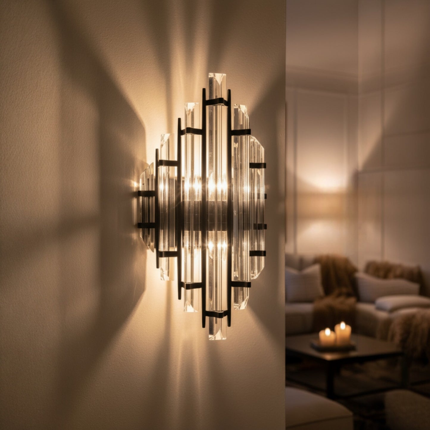 Applique d'intérieur métal & verre