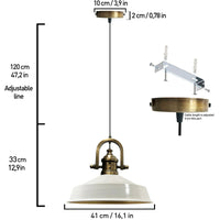 Lampada a sospensione vintage in metallo