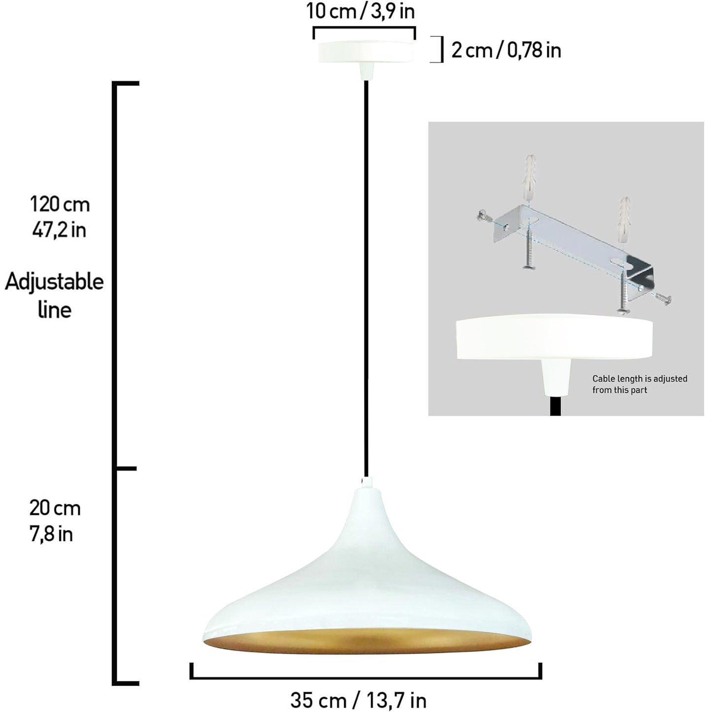 Lampada a sospensione in metallo