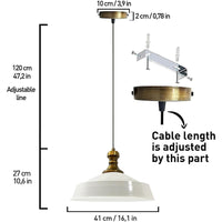 Lampada a sospensione vintage in metallo