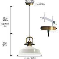 Lampada a sospensione vintage in metallo