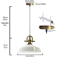 Lampada a sospensione vintage in metallo