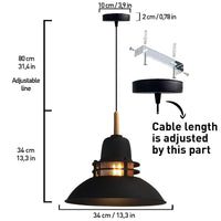 Hängelampe Torchia 34 cm Metall Vintage Lampe