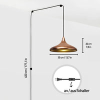 Bamyum Champion Metall mit 450 cm Kabel Schalter EU Stecker, Hängelampe