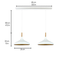 Pendelleuchte Champion Doppelter Kronleuchter Holz Metall Modern Pendelleuchte