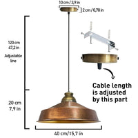 Pendelleuchte Hängelampe Asletl-HG Ø41cm, Pendelleuchte Vintage, E27 Lampe