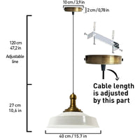 Bamyum Asletl Weiß Vintage Pendelleuchte Metall