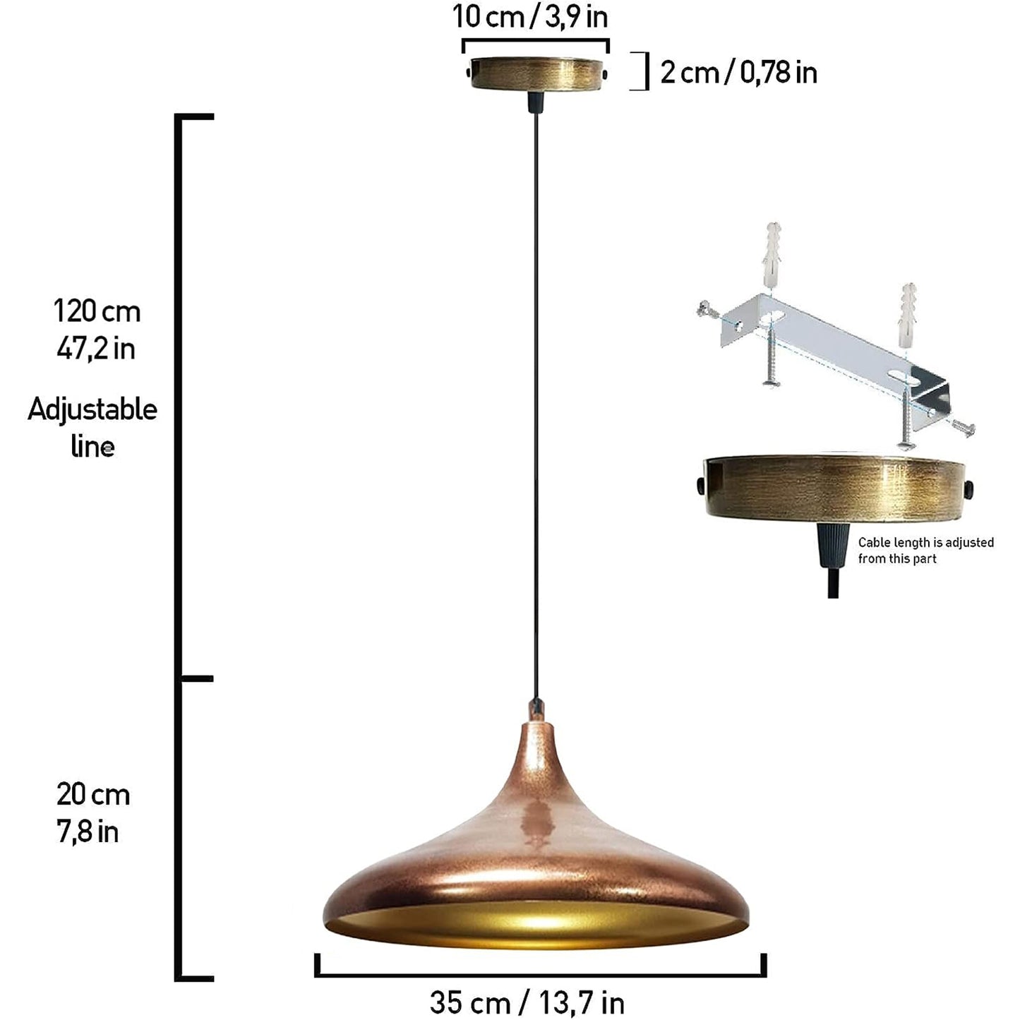 Table de salle à manger lampe suspendue peinte à la main scandinave