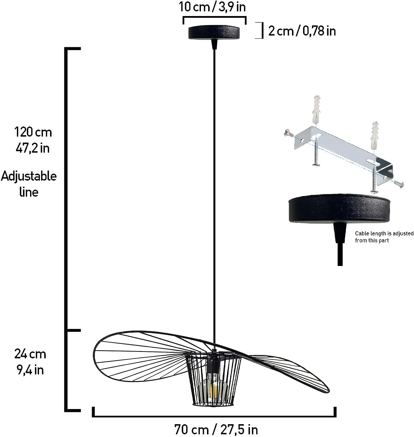 Lampada a sospensione Vertigo 100% metallo E27