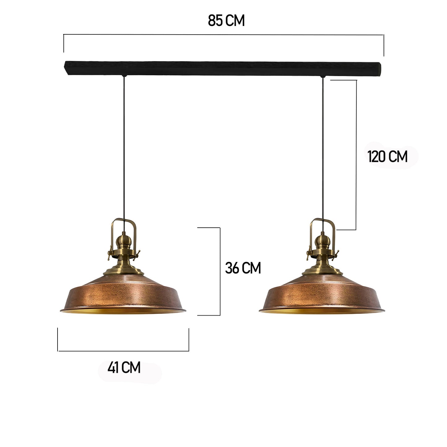 Pack de 2 suspensions E27 en métal 