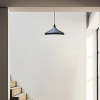 Lampe suspendue noir doré avec prise 35 cm