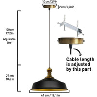 Tavolo da pranzo con lampada vintage,